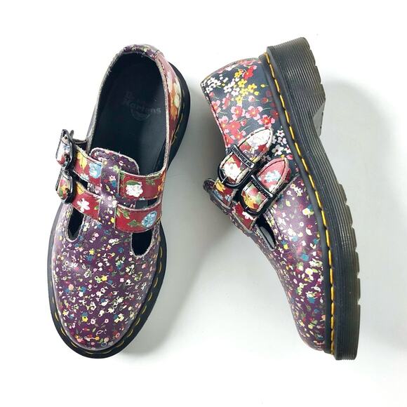 Dr. Martens Shoes - Dr Martens 8065 Darcy Floral Double Buckle Maryjane Shoes Women’s 5